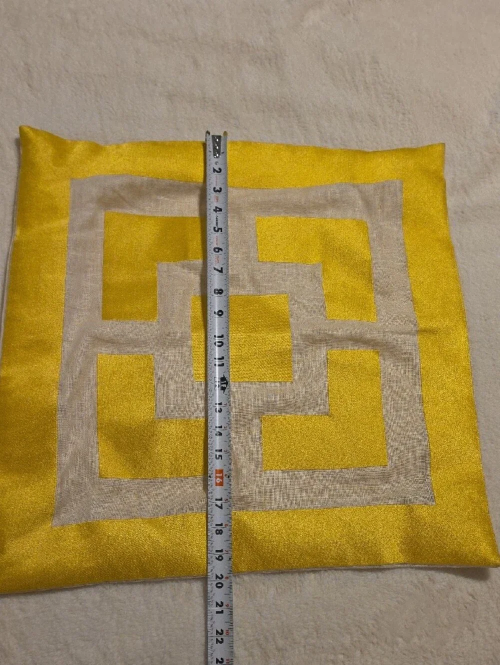 Trina Turk Palm Springs Block Gold Embroidered Pillow Case 100% linen